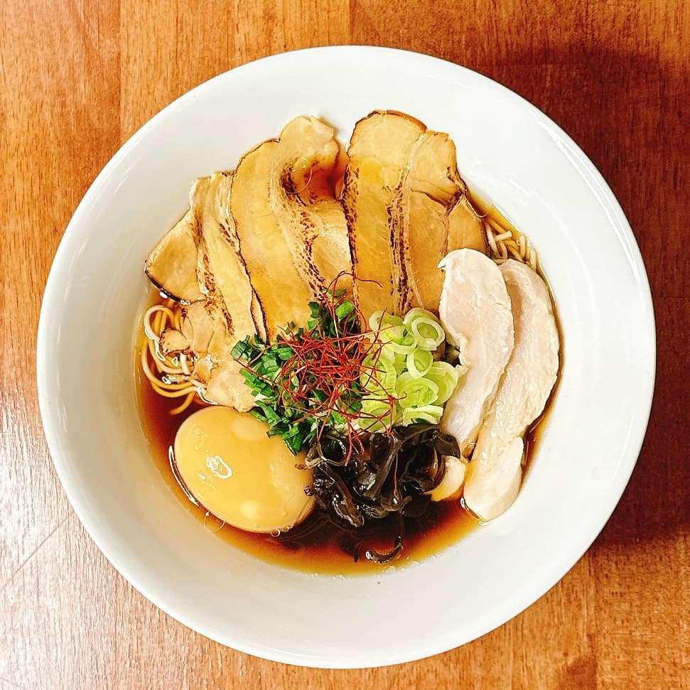 Tokyo Classic Shoyu ramen with chashu, chicken, and ajitama egg