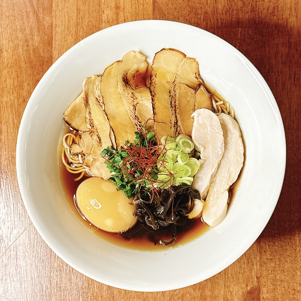 Tokyo Classic Shoyu ramen with chashu, chicken, and ajitama egg